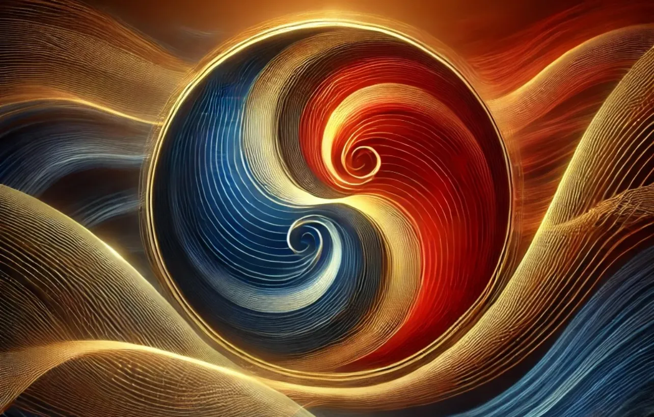 Illustration abstraite représentant l’équilibre et le flux énergétique en Énergétique Traditionnelle Chinoise